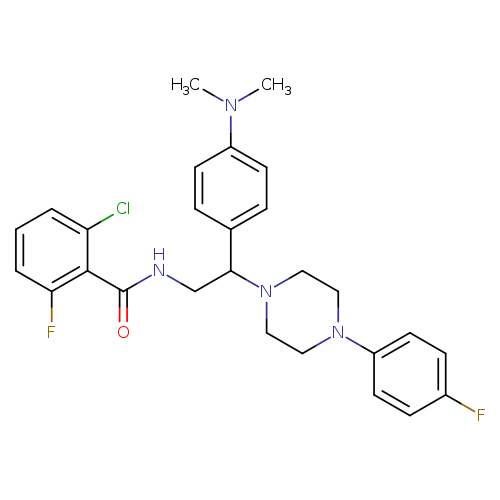 2-chloro-N-{2-[4-(dimethylamino)phenyl]-2-[4-(4-fluorophenyl)piperazin-1-yl]ethyl}-6-fluorobenzamide