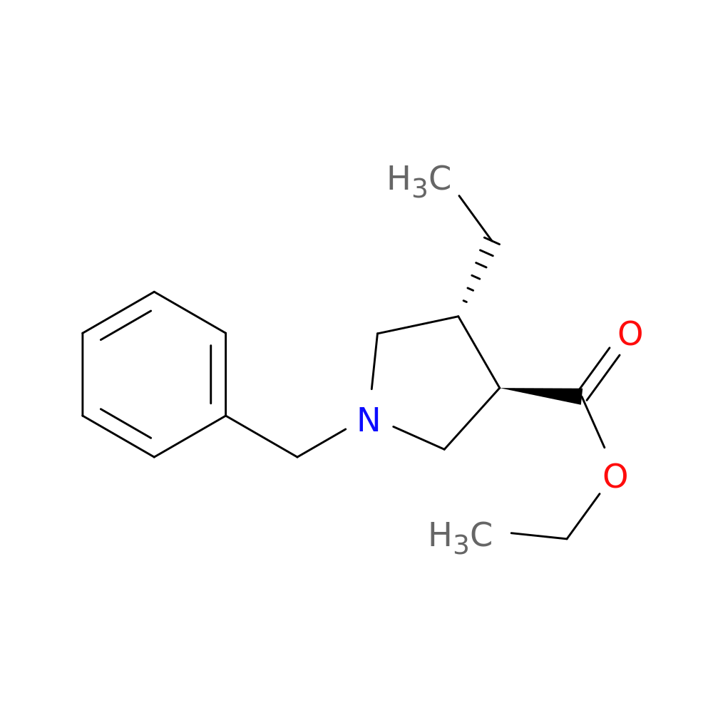 3-Pyrrolidinecarboxylic acid, 4-ethyl-1-(phenylmethyl)-, ethyl ester, (3R,4R)-rel-