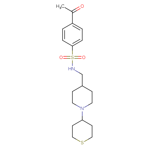4-acetyl-N-{[1-(thian-4-yl)piperidin-4-yl]methyl}benzene-1-sulfonamide