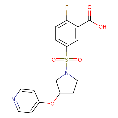2-fluoro-5-{[3-(pyridin-4-yloxy)pyrrolidin-1-yl]sulfonyl}benzoic acid