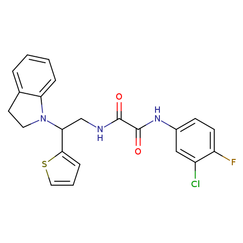 N'-(3-chloro-4-fluorophenyl)-N-[2-(2,3-dihydro-1H-indol-1-yl)-2-(thiophen-2-yl)ethyl]ethanediamide