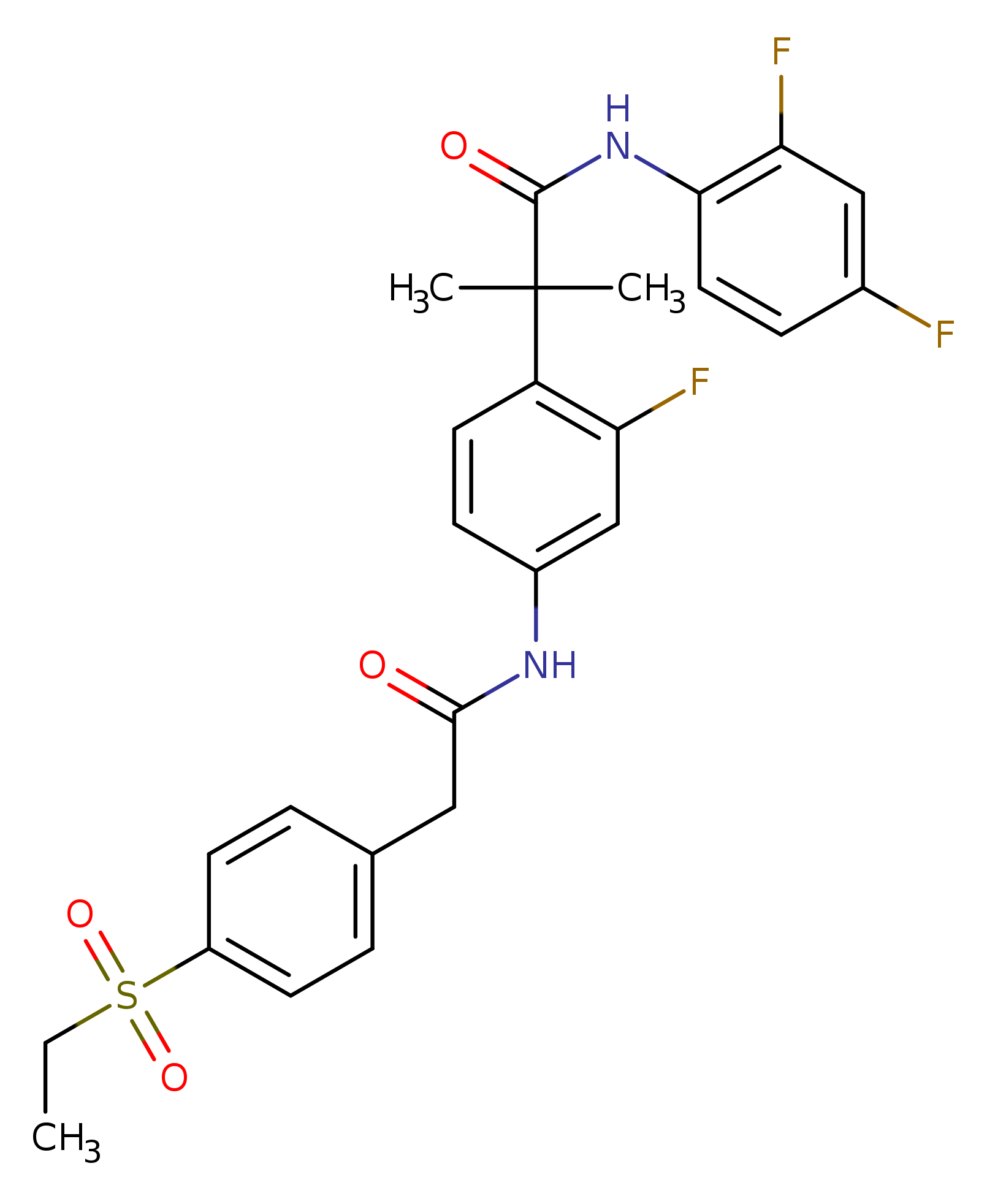 N-(2,4-Difluorophenyl)-2-(4-(2-(4-(ethylsulfonyl)phenyl)acetamido)-2-fluorophenyl)-2-methylpropanamide