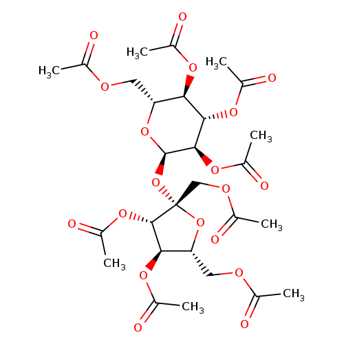 α-D-Glucopyranoside, 1,3,4,6-tetra-O-acetyl-β-D-fructofuranosyl, 2,3,4,6-tetraacetate
