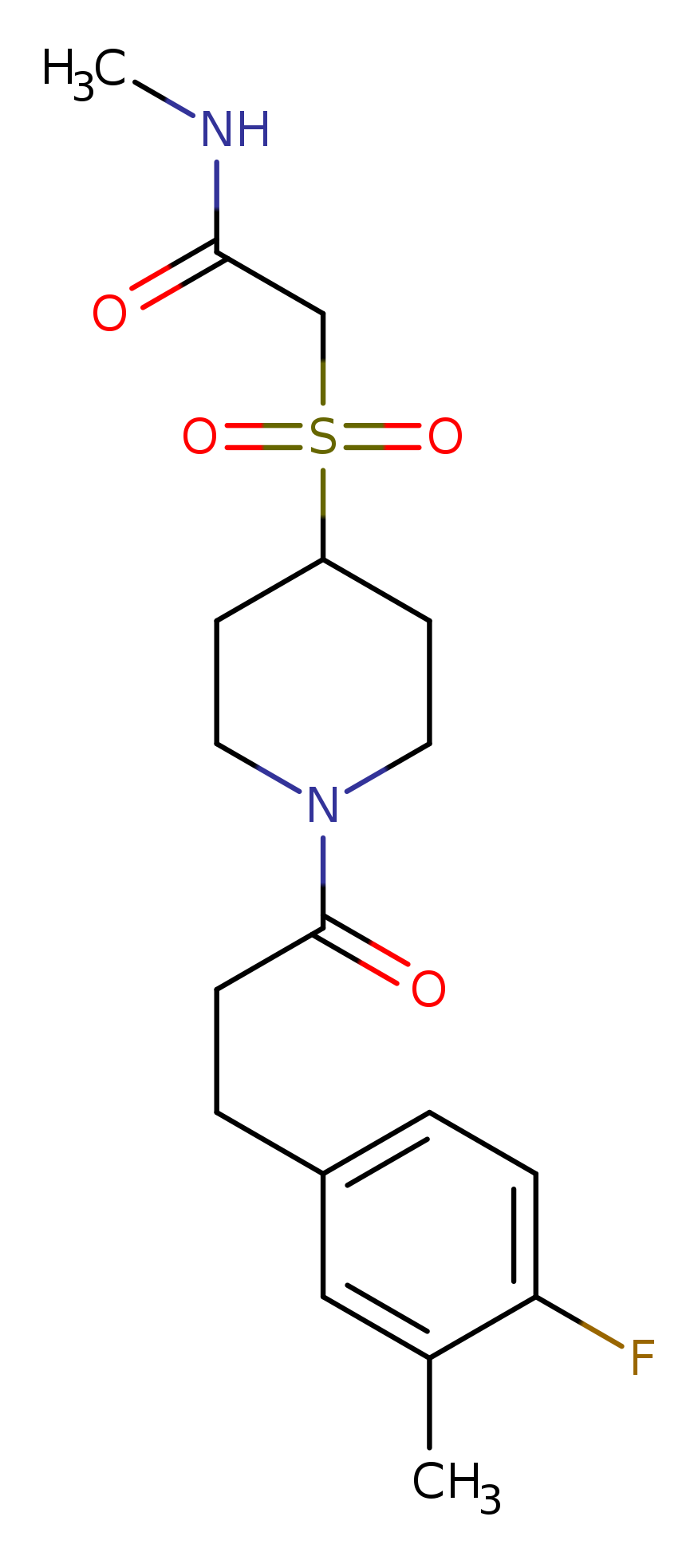 2-({1-[3-(4-fluoro-3-methylphenyl)propanoyl]piperidin-4-yl}sulfonyl)-N-methylacetamide
