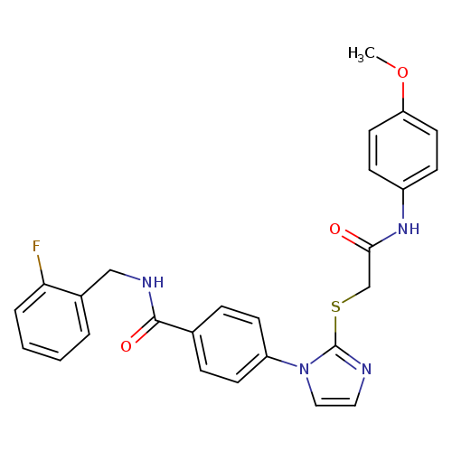 N-[(2-fluorophenyl)methyl]-4-[2-({[(4-methoxyphenyl)carbamoyl]methyl}sulfanyl)-1H-imidazol-1-yl]benzamide