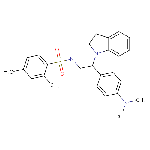 N-[2-(2,3-dihydro-1H-indol-1-yl)-2-[4-(dimethylamino)phenyl]ethyl]-2,4-dimethylbenzene-1-sulfonamide