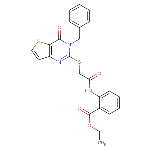 ethyl 2-[2-({3-benzyl-4-oxo-3H,4H-thieno[3,2-d]pyrimidin-2-yl}sulfanyl)acetamido]benzoate