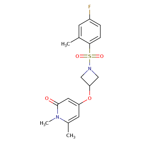 4-{[1-(4-fluoro-2-methylbenzenesulfonyl)azetidin-3-yl]oxy}-1,6-dimethyl-1,2-dihydropyridin-2-one