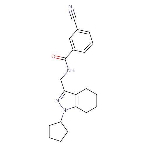 3-cyano-N-[(1-cyclopentyl-4,5,6,7-tetrahydro-1H-indazol-3-yl)methyl]benzamide