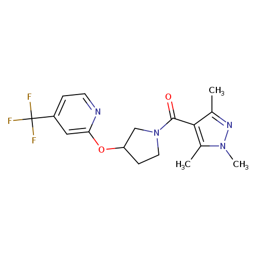 4-(trifluoromethyl)-2-{[1-(1,3,5-trimethyl-1H-pyrazole-4-carbonyl)pyrrolidin-3-yl]oxy}pyridine