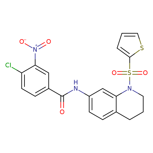 4-chloro-3-nitro-N-[1-(thiophene-2-sulfonyl)-1,2,3,4-tetrahydroquinolin-7-yl]benzamide