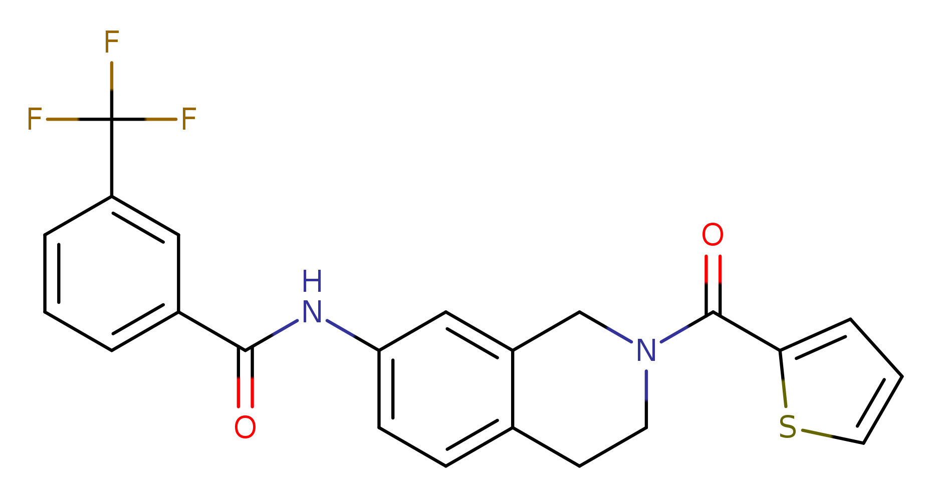 N-[2-(thiophene-2-carbonyl)-1,2,3,4-tetrahydroisoquinolin-7-yl]-3-(trifluoromethyl)benzamide