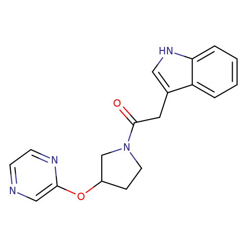 2-(1H-indol-3-yl)-1-[3-(pyrazin-2-yloxy)pyrrolidin-1-yl]ethan-1-one
