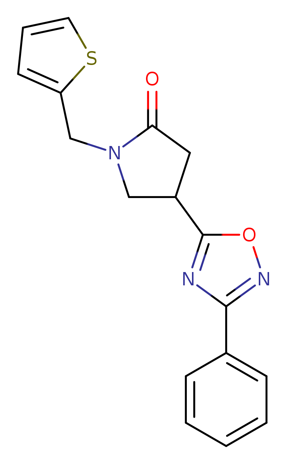 4-(3-phenyl-1,2,4-oxadiazol-5-yl)-1-(2-thienylmethyl)pyrrolidin-2-one
