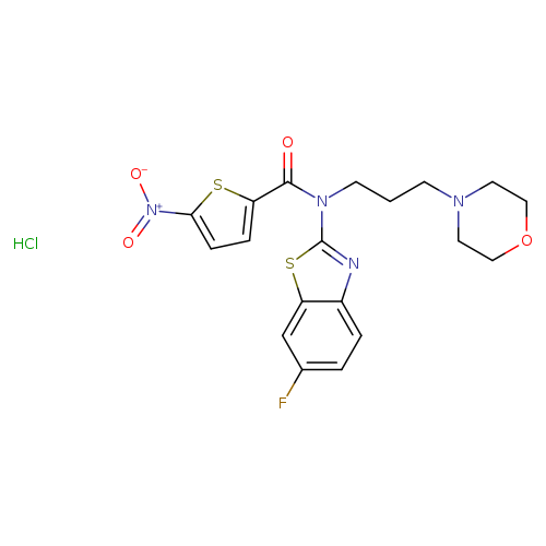 N-(6-fluoro-1,3-benzothiazol-2-yl)-N-[3-(morpholin-4-yl)propyl]-5-nitrothiophene-2-carboxamide hydrochloride