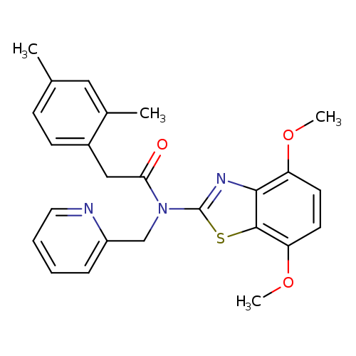 N-(4,7-dimethoxy-1,3-benzothiazol-2-yl)-2-(2,4-dimethylphenyl)-N-[(pyridin-2-yl)methyl]acetamide
