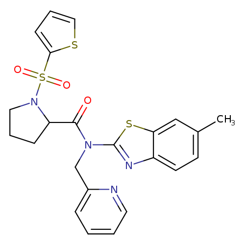 N-(6-methyl-1,3-benzothiazol-2-yl)-N-[(pyridin-2-yl)methyl]-1-(thiophene-2-sulfonyl)pyrrolidine-2-carboxamide