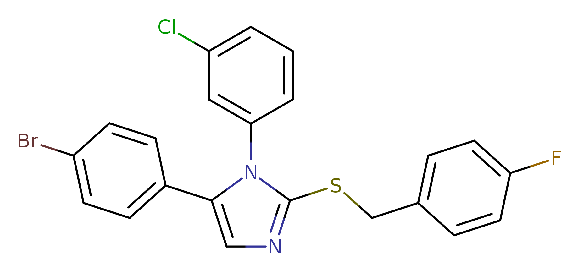 5-(4-bromophenyl)-1-(3-chlorophenyl)-2-{[(4-fluorophenyl)methyl]sulfanyl}-1H-imidazole