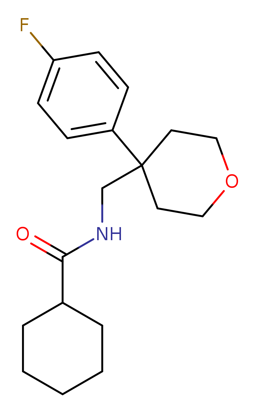 N-{[4-(4-fluorophenyl)oxan-4-yl]methyl}cyclohexanecarboxamide