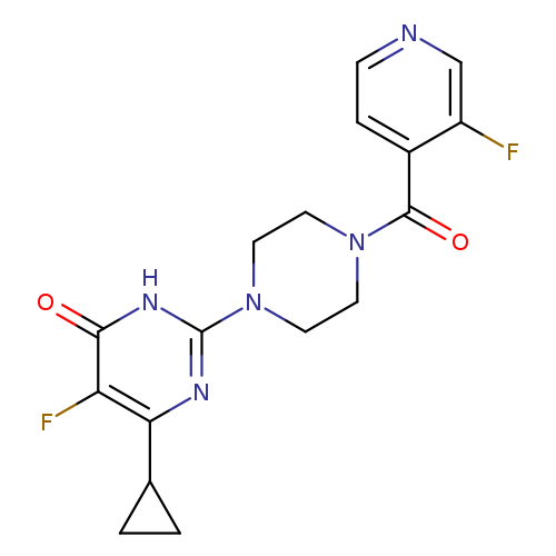 6-cyclopropyl-5-fluoro-2-[4-(3-fluoropyridine-4-carbonyl)piperazin-1-yl]-3,4-dihydropyrimidin-4-one
