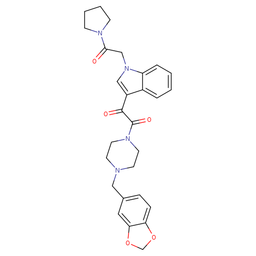1-{4-[(2H-1,3-benzodioxol-5-yl)methyl]piperazin-1-yl}-2-{1-[2-oxo-2-(pyrrolidin-1-yl)ethyl]-1H-indol-3-yl}ethane-1,2-dione
