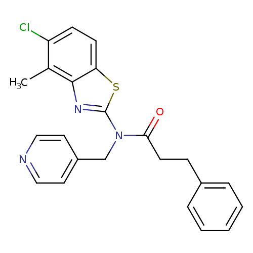 N-(5-chloro-4-methyl-1,3-benzothiazol-2-yl)-3-phenyl-N-[(pyridin-4-yl)methyl]propanamide