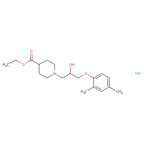 ETHYL 1-[3-(2,4-DIMETHYLPHENOXY)-2-HYDROXYPROPYL]PIPERIDINE-4-CARBOXYLATE+