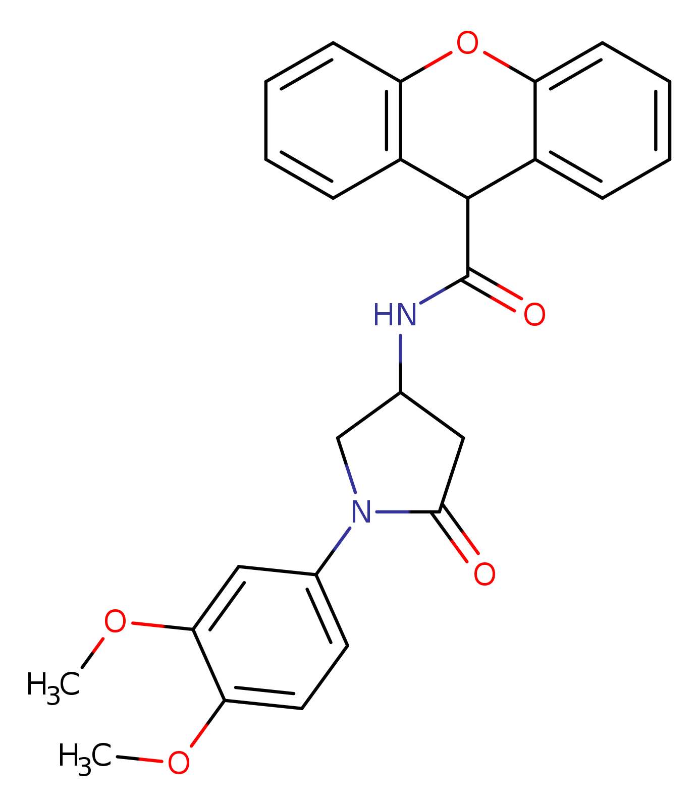 N-[1-(3,4-dimethoxyphenyl)-5-oxopyrrolidin-3-yl]-9H-xanthene-9-carboxamide