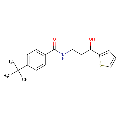 4-tert-butyl-N-[3-hydroxy-3-(thiophen-2-yl)propyl]benzamide