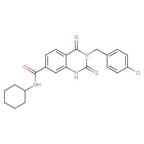 3-[(4-chlorophenyl)methyl]-N-cyclohexyl-4-oxo-2-sulfanylidene-1,2,3,4-tetrahydroquinazoline-7-carboxamide