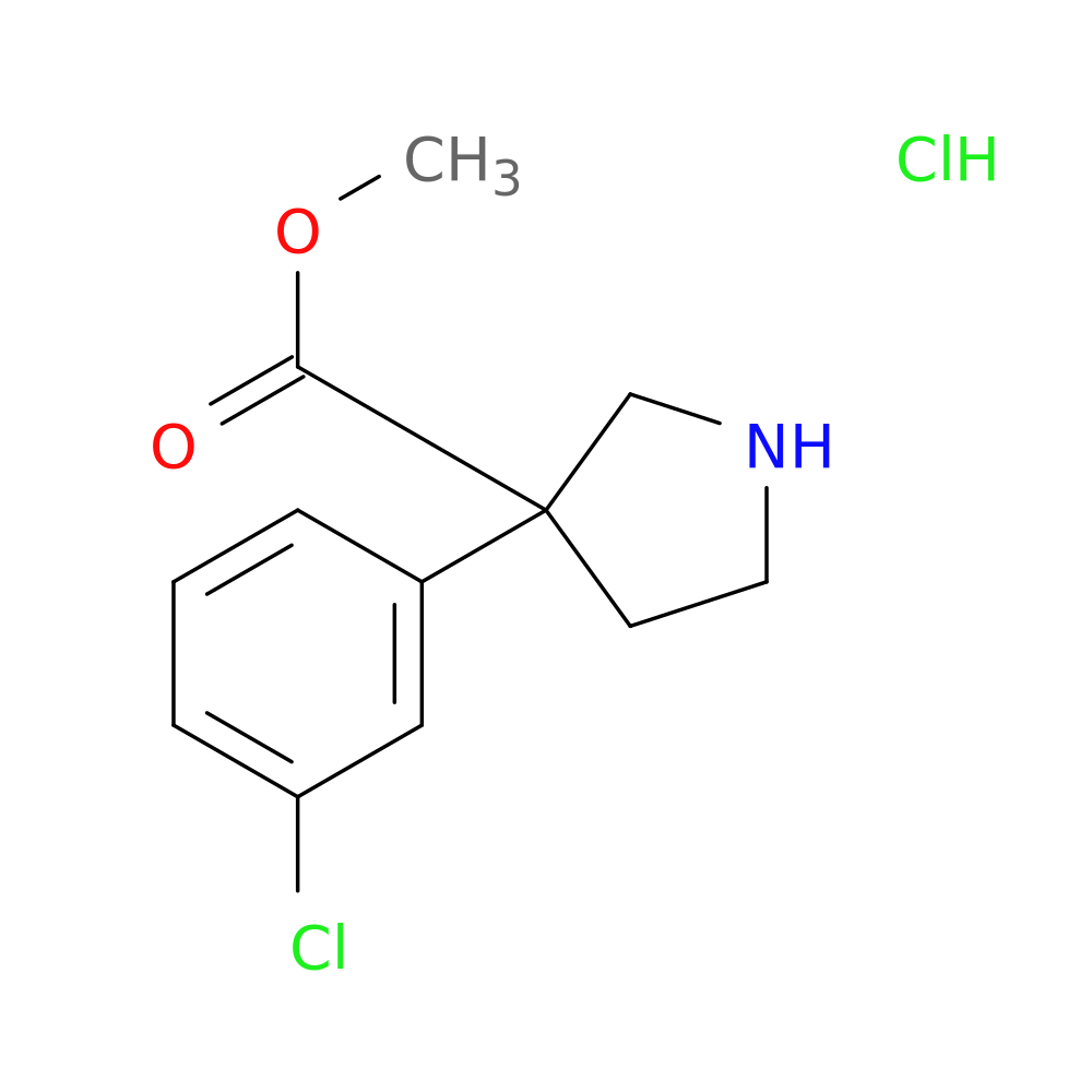 methyl 3-(3-chlorophenyl)pyrrolidine-3-carboxylate hydrochloride