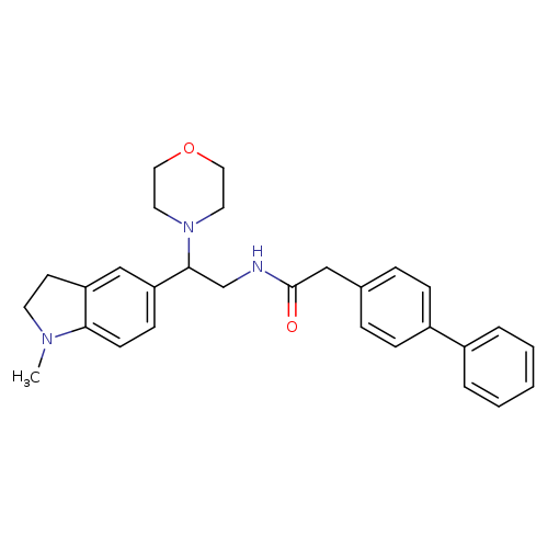 2-{[1,1'-biphenyl]-4-yl}-N-[2-(1-methyl-2,3-dihydro-1H-indol-5-yl)-2-(morpholin-4-yl)ethyl]acetamide