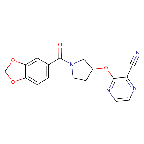 3-{[1-(2H-1,3-benzodioxole-5-carbonyl)pyrrolidin-3-yl]oxy}pyrazine-2-carbonitrile