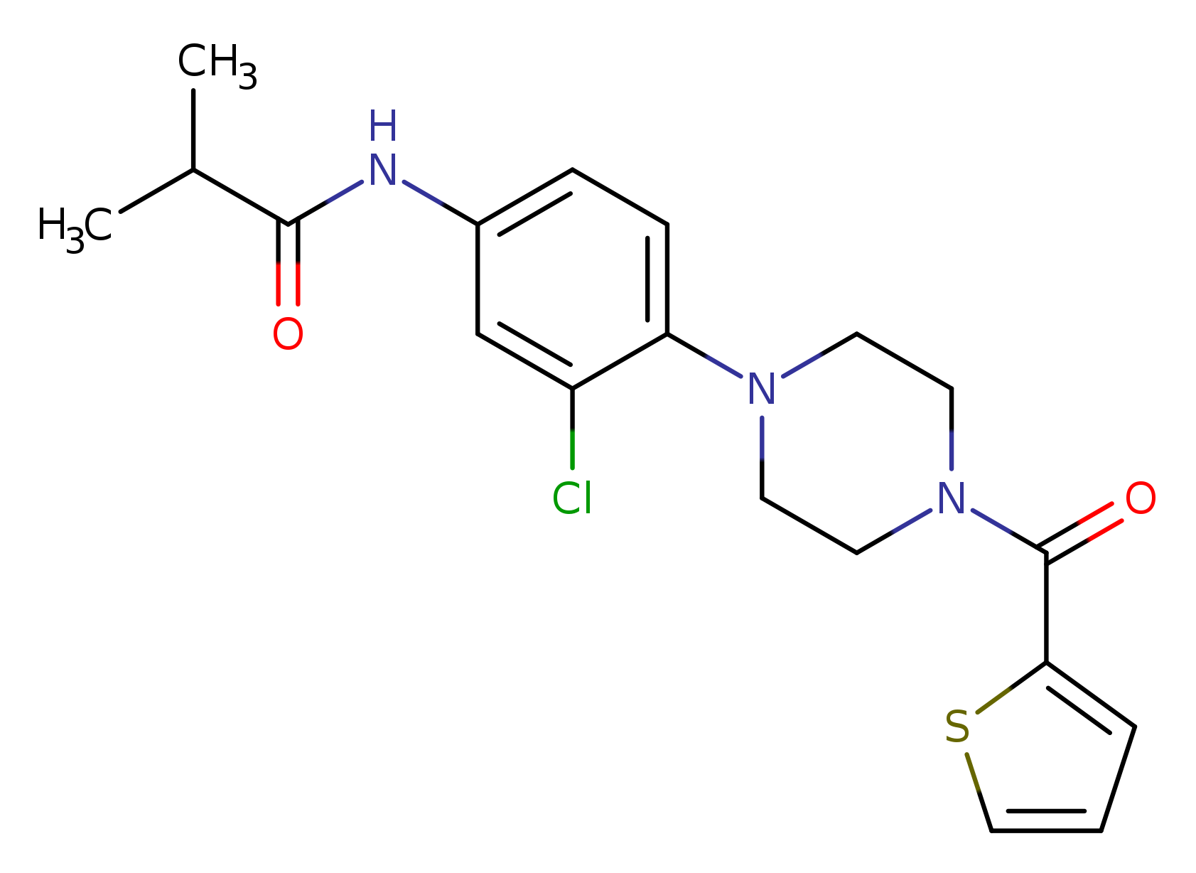 N-{3-chloro-4-[4-(2-thienylcarbonyl)-1-piperazinyl]phenyl}-2-methylpropanamide