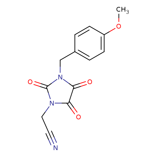 2-{3-[(4-methoxyphenyl)methyl]-2,4,5-trioxoimidazolidin-1-yl}acetonitrile