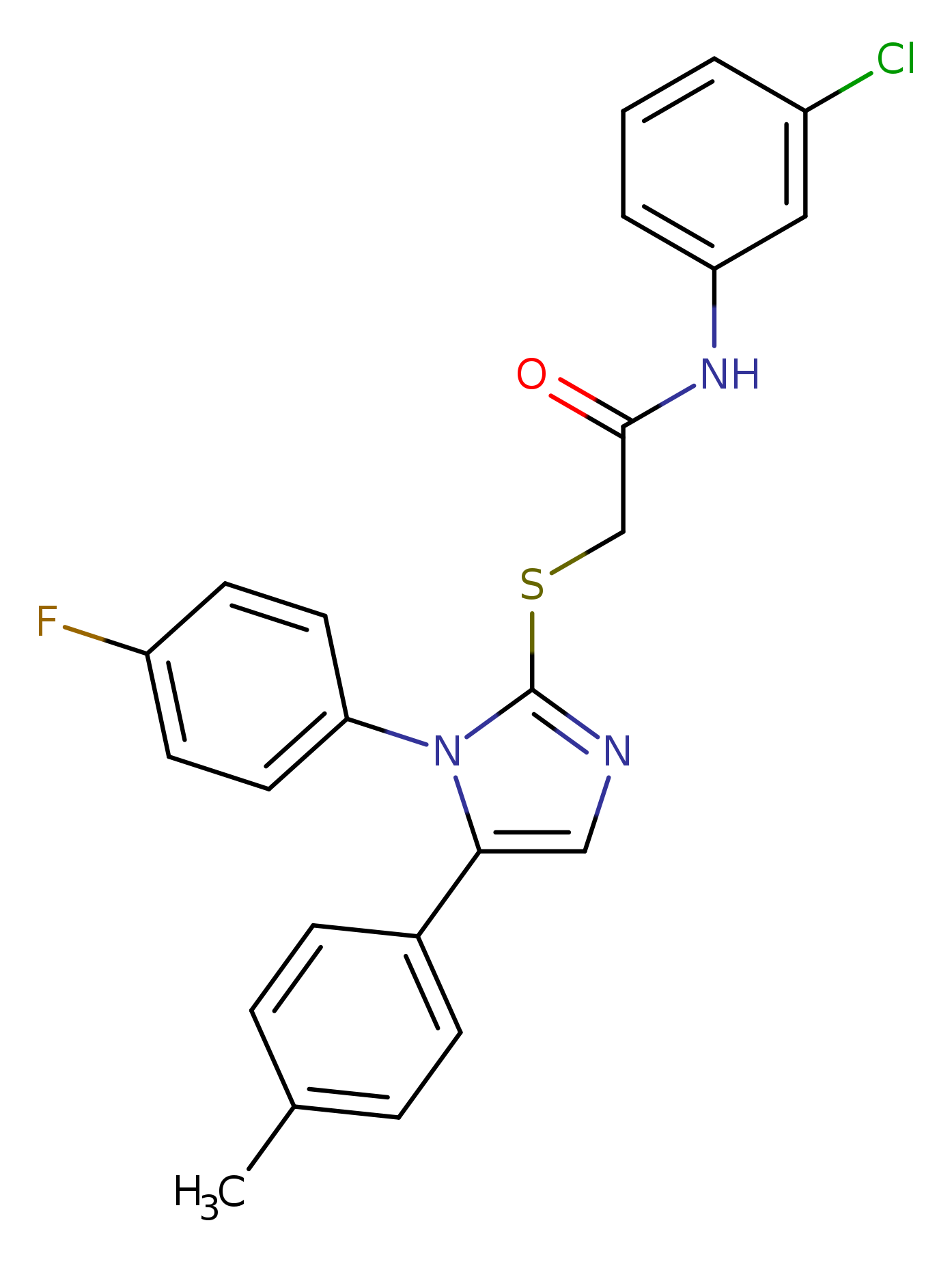N-(3-chlorophenyl)-2-{[1-(4-fluorophenyl)-5-(4-methylphenyl)-1H-imidazol-2-yl]sulfanyl}acetamide