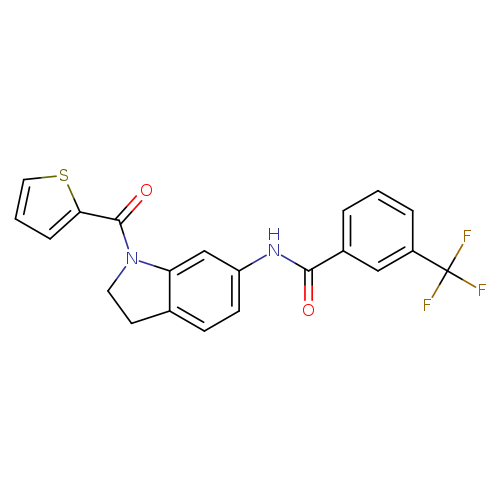 N-[1-(thiophene-2-carbonyl)-2,3-dihydro-1H-indol-6-yl]-3-(trifluoromethyl)benzamide