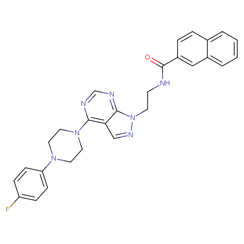 N-(2-{4-[4-(4-fluorophenyl)piperazin-1-yl]-1H-pyrazolo[3,4-d]pyrimidin-1-yl}ethyl)naphthalene-2-carboxamide