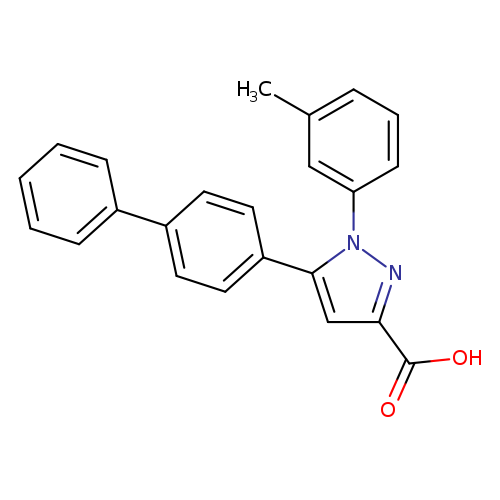 1-(3-methylphenyl)-5-(4-phenylphenyl)-1H-pyrazole-3-carboxylic acid