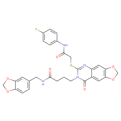 N-[(2H-1,3-benzodioxol-5-yl)methyl]-4-[6-({[(4-fluorophenyl)carbamoyl]methyl}sulfanyl)-8-oxo-2H,7H,8H-[1,3]dioxolo[4,5-g]quinazolin-7-yl]butanamide