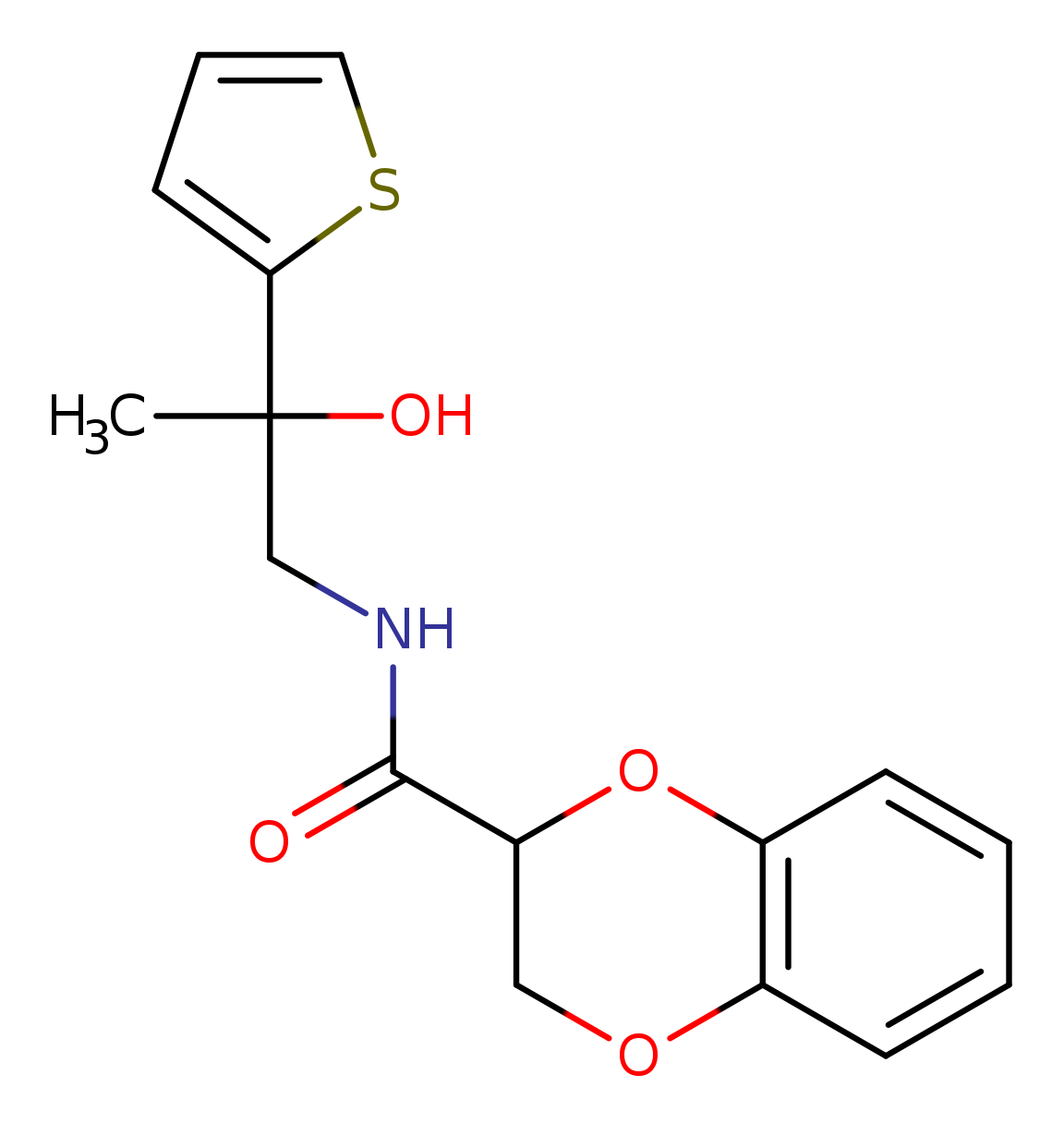 N-[2-hydroxy-2-(thiophen-2-yl)propyl]-2,3-dihydro-1,4-benzodioxine-2-carboxamide
