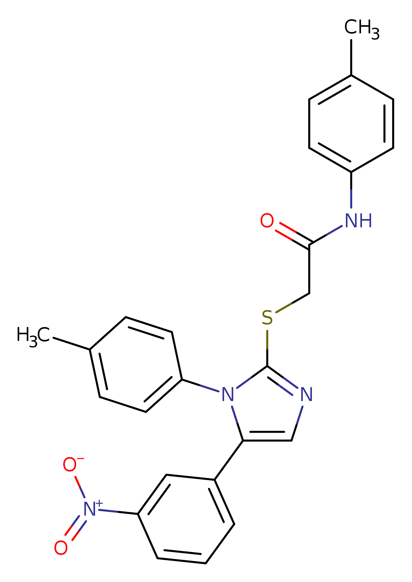 N-(4-methylphenyl)-2-{[1-(4-methylphenyl)-5-(3-nitrophenyl)-1H-imidazol-2-yl]sulfanyl}acetamide