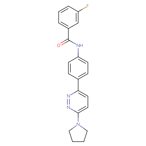 3-fluoro-N-{4-[6-(pyrrolidin-1-yl)pyridazin-3-yl]phenyl}benzamide
