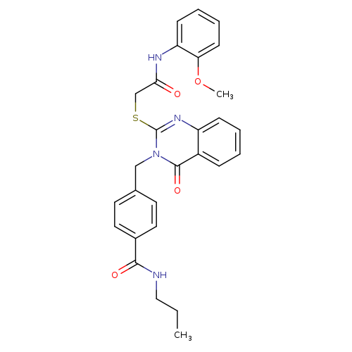 4-{[2-({[(2-methoxyphenyl)carbamoyl]methyl}sulfanyl)-4-oxo-3,4-dihydroquinazolin-3-yl]methyl}-N-propylbenzamide