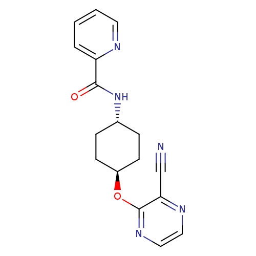 N-[(1r,4r)-4-[(3-cyanopyrazin-2-yl)oxy]cyclohexyl]pyridine-2-carboxamide