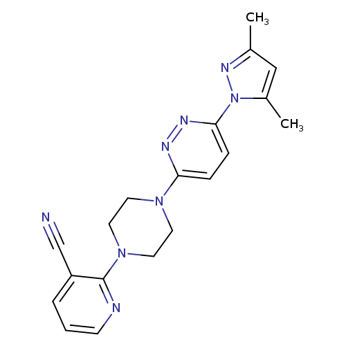 2-{4-[6-(3,5-dimethyl-1H-pyrazol-1-yl)pyridazin-3-yl]piperazin-1-yl}pyridine-3-carbonitrile