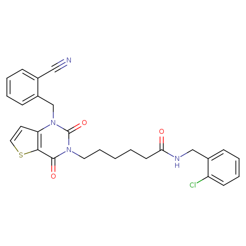 N-[(2-chlorophenyl)methyl]-6-{1-[(2-cyanophenyl)methyl]-2,4-dioxo-1H,2H,3H,4H-thieno[3,2-d]pyrimidin-3-yl}hexanamide