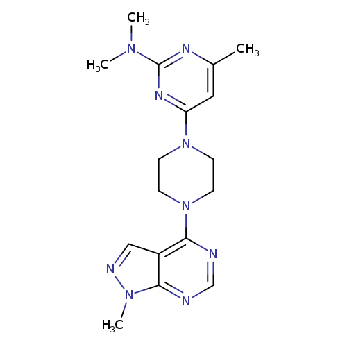 N,N,4-trimethyl-6-(4-{1-methyl-1H-pyrazolo[3,4-d]pyrimidin-4-yl}piperazin-1-yl)pyrimidin-2-amine
