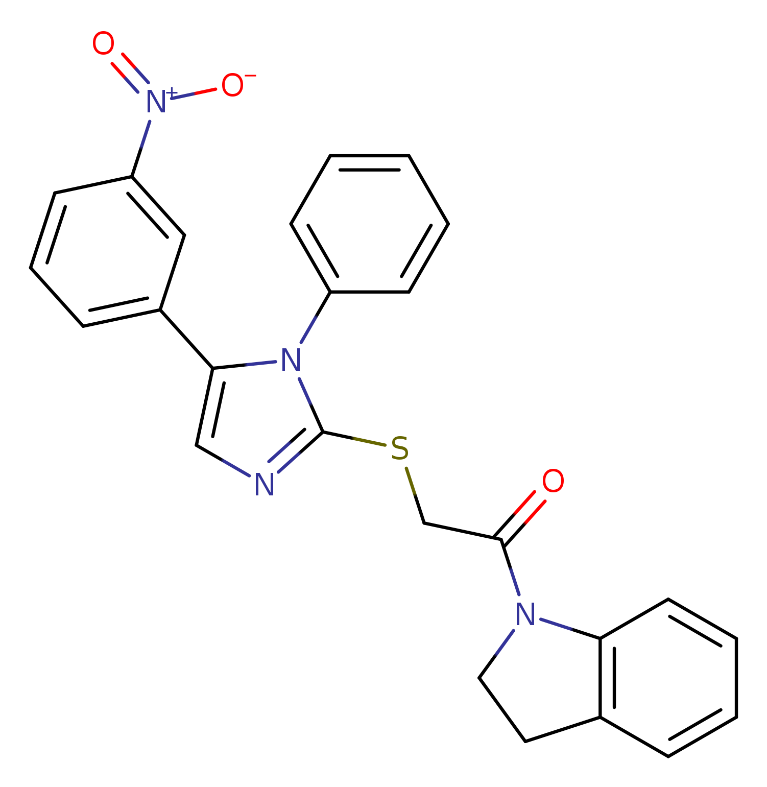 1-(2,3-dihydro-1H-indol-1-yl)-2-{[5-(3-nitrophenyl)-1-phenyl-1H-imidazol-2-yl]sulfanyl}ethan-1-one