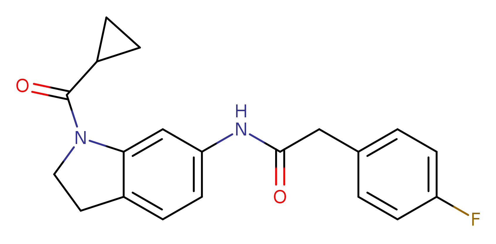 N-(1-cyclopropanecarbonyl-2,3-dihydro-1H-indol-6-yl)-2-(4-fluorophenyl)acetamide